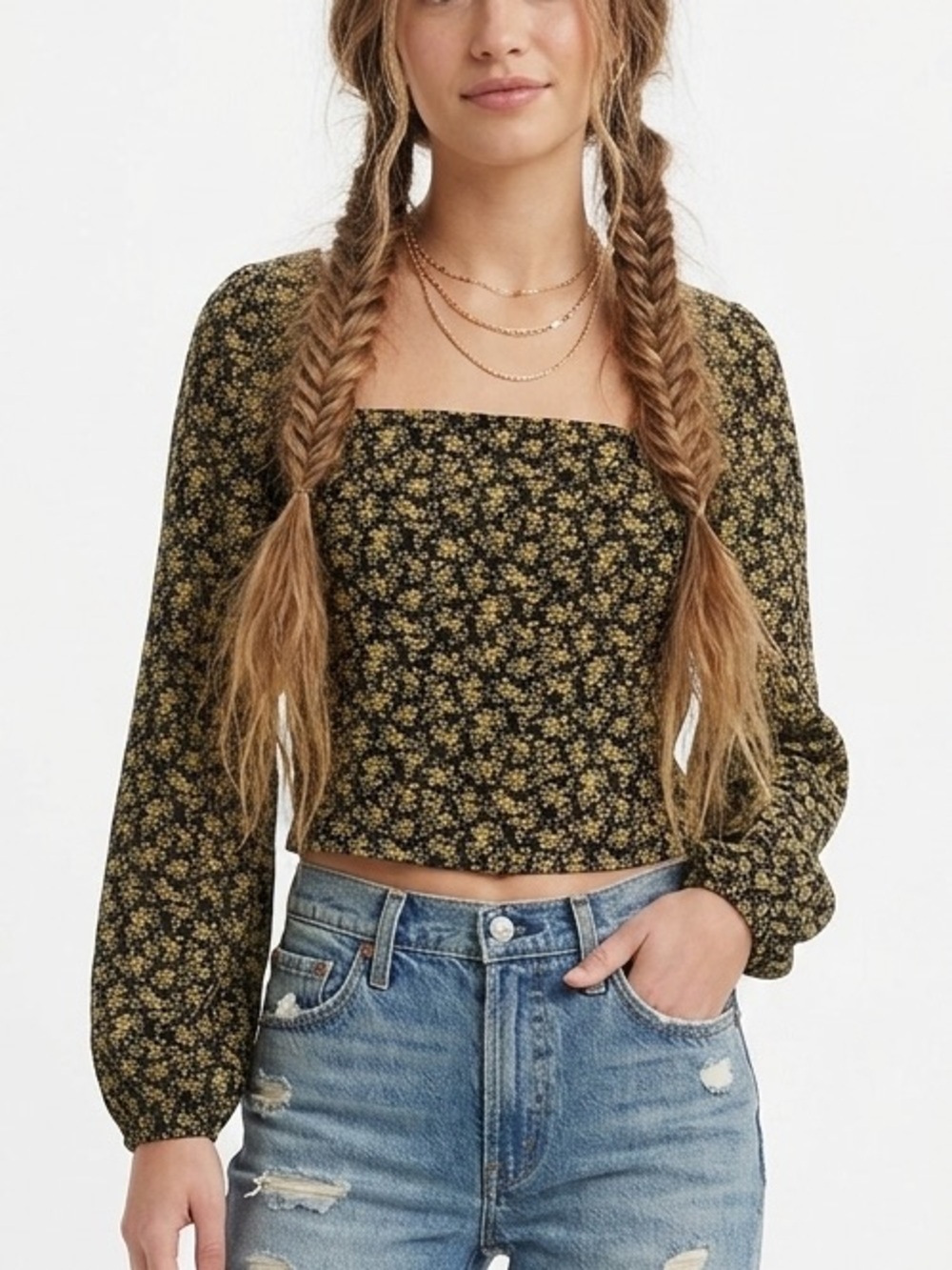 LEVI’S | SQUARE NECK FLORAL TOP